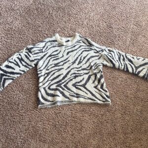 Daytrip Black and White Zebra Print Sweater